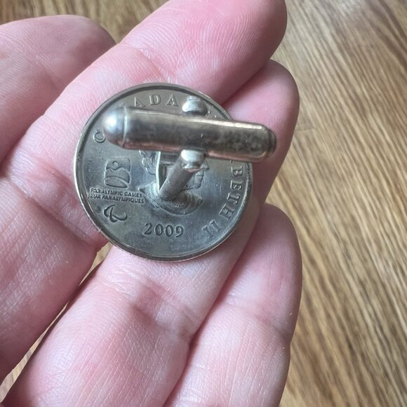 Paralympics Cuff Links Canada Quarters Coins Sledge Hockey Winter 925 Silver - Picture 9 of 10